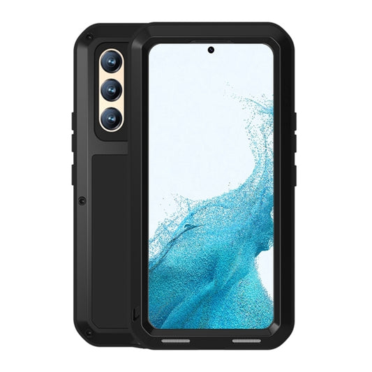 For Samsung Galaxy S22  LOVE MEI Metal Shockproof Waterproof Dustproof Protective Phone Case with Glass(Black) - Galaxy S22 5G Cases by LOVE MEI | Online Shopping UK | buy2fix