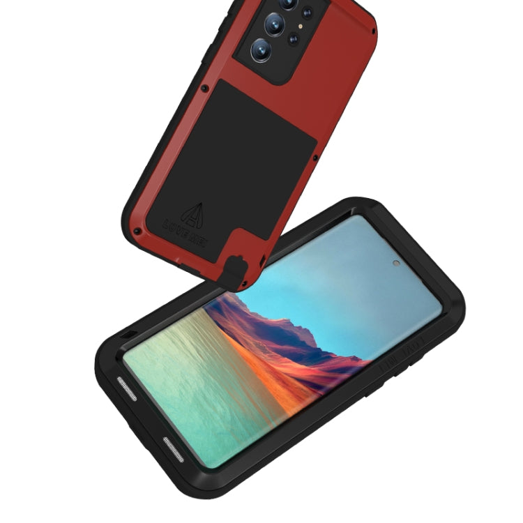 For Samsung Galaxy S22 Ultra 5G LOVE MEI Metal Shockproof Waterproof Dustproof Protective Phone Case(Red) - Galaxy S22 Ultra 5G Cases by LOVE MEI | Online Shopping UK | buy2fix