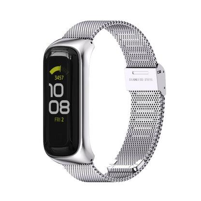 For Samsung Galaxy Fit 2 MIJOBS Milan Buckle Stainless Steel Watch Band(Silver) - Smart Wear by MIJOBS | Online Shopping UK | buy2fix