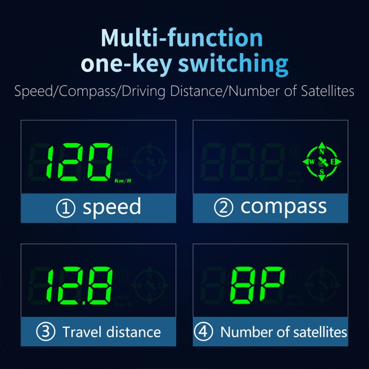 G7 GPS HUD Display Speedometer Digital Car Head-Up Display Over-speed Alarm - In Car by buy2fix | Online Shopping UK | buy2fix