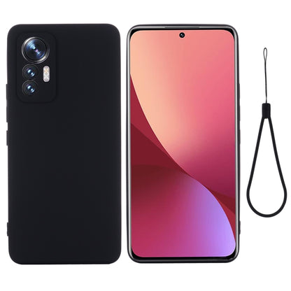 For Xiaomi 12 Lite Solid Color Liquid Silicone Full Coverage Phone Case(Black) - Xiaomi Accessories by buy2fix | Online Shopping UK | buy2fix