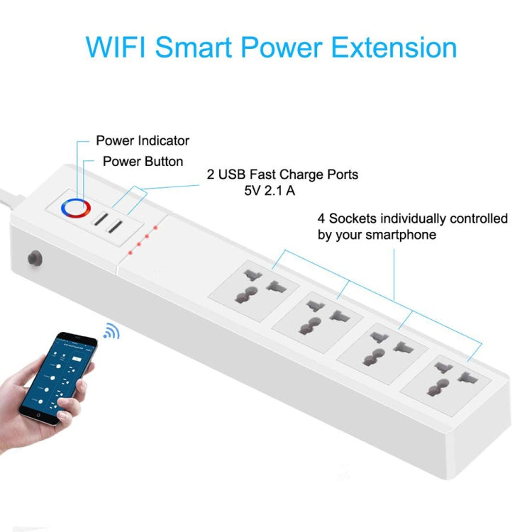 ZigBee 10A SM-SO306-M 4 Holes + 2 USB Multi-purpose Smart Power Strip(AU Plug) - Consumer Electronics by buy2fix | Online Shopping UK | buy2fix