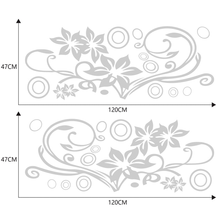 2 PCS/Set D-75 Flower Vine Pattern Car Modified Decorative Sticker(Light Grey) - In Car by buy2fix | Online Shopping UK | buy2fix