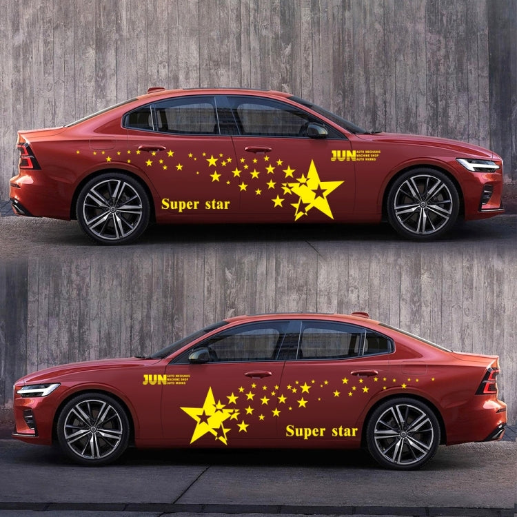 2 PCS/Set D-207 Star Pattern Car Modified Decorative Sticker(Yellow) - In Car by buy2fix | Online Shopping UK | buy2fix