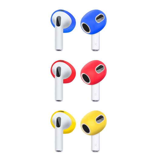 3 Pairs Earphone Silicone Earmuffs For AirPods 3(Blue+Red+Yellow) - For AirPods 3 by buy2fix | Online Shopping UK | buy2fix