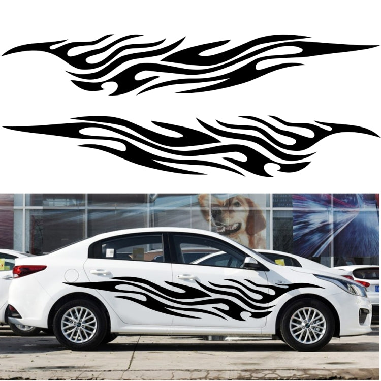 2 PCS/Set D-476 Fire Element Pattern Car Modified Decorative Sticker(White) - In Car by buy2fix | Online Shopping UK | buy2fix
