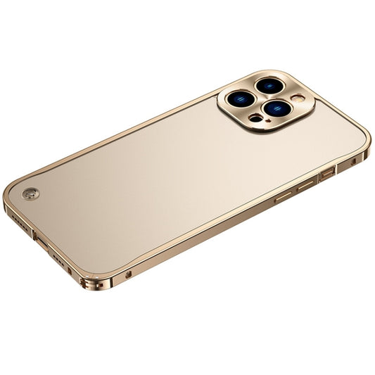 For iPhone 14 Pro Max Metal Frame Frosted PC Shockproof Phone Case (Gold) - iPhone 14 Pro Max Cases by buy2fix | Online Shopping UK | buy2fix