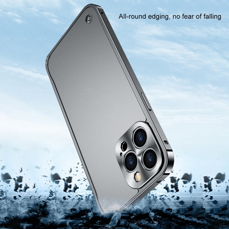 For iPhone 14 Pro Metal Frame Frosted PC Shockproof Phone Case(Black) - iPhone 14 Pro Cases by buy2fix | Online Shopping UK | buy2fix