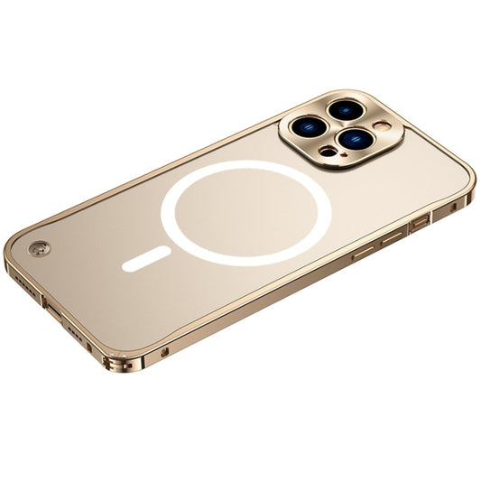 For iPhone 14 Pro Max Metal Frame Frosted PC Shockproof MagSafe Case (Gold) - iPhone 14 Pro Max Cases by buy2fix | Online Shopping UK | buy2fix