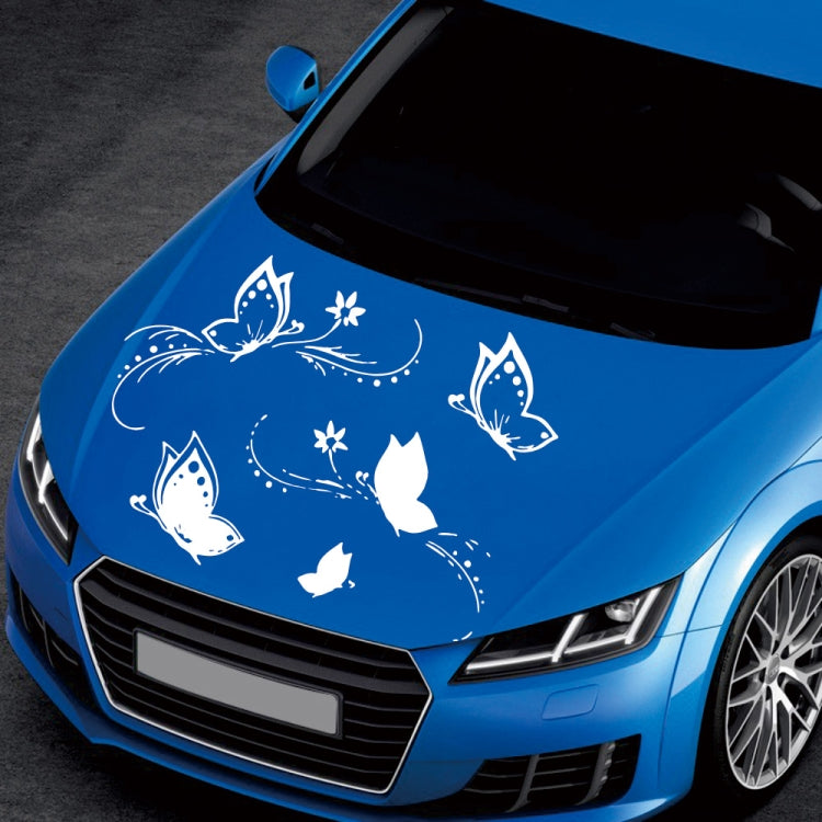 D-907 Butterflies Pattern Car Modified Decorative Sticker(White) - In Car by buy2fix | Online Shopping UK | buy2fix