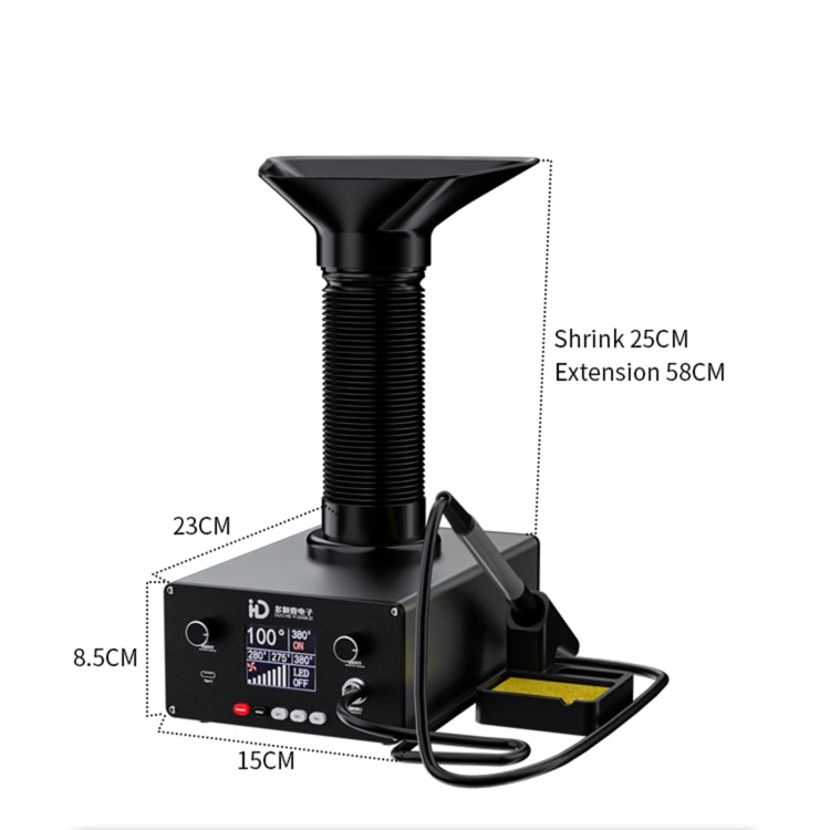 TBK D-201 2 in 1 Intelligent Constant Temperature Soldering Iron With Solder Smoking Absorber Tool, UK Plug - Dust Remove Tool by TBK | Online Shopping UK | buy2fix