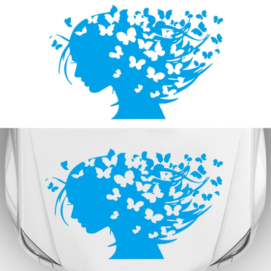 D-956 Butterfly Girl Pattern Car Modified Decorative Sticker(Blue) - In Car by buy2fix | Online Shopping UK | buy2fix