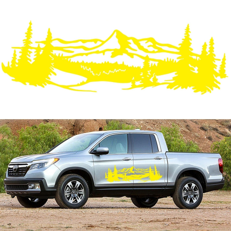 2 PCS/Set D-957 Mountains Pattern Car Modified Decorative Sticker(Yellow) - In Car by buy2fix | Online Shopping UK | buy2fix