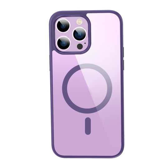 For iPhone 14 Pro Crystal Clear Series Magsafe Magnetic Phone Case (Purple) - Apple Accessories by buy2fix | Online Shopping UK | buy2fix