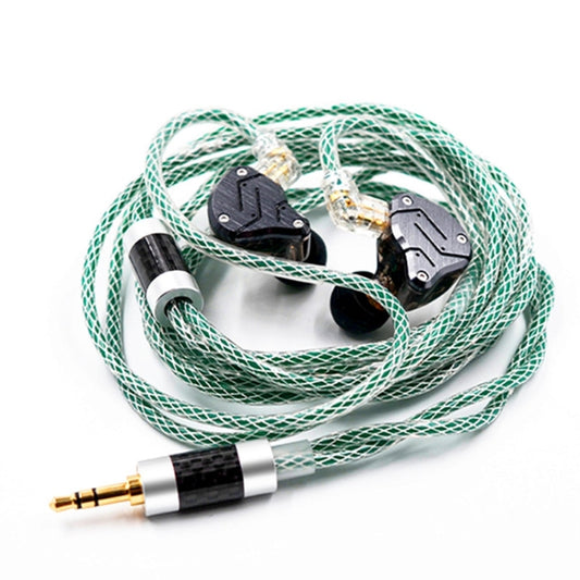 KZ 90-11 2pin 0.75mm Gold Plated Pin 8 Strand Braided Mesh Headphone Upgrade Cable(Transparent Green) - Cable & Splitter by KZ | Online Shopping UK | buy2fix