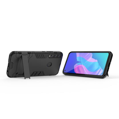 For Huawei Y7p / P40 Lite E Shockproof PC + TPU with Holder(Black) - Mobile Accessories by buy2fix | Online Shopping UK | buy2fix