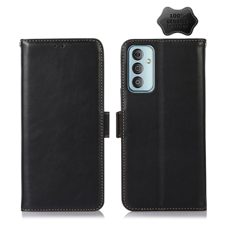 For Samsung Galaxy M13 4G Global Crazy Horse Top Layer Cowhide Leather Phone Case(Black) - Galaxy Phone Cases by buy2fix | Online Shopping UK | buy2fix