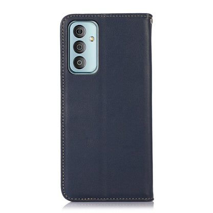 For Samsung Galaxy M13 4G Global KHAZNEH Nappa Top Layer Cowhide Leather Phone Case(Blue) - Galaxy Phone Cases by buy2fix | Online Shopping UK | buy2fix