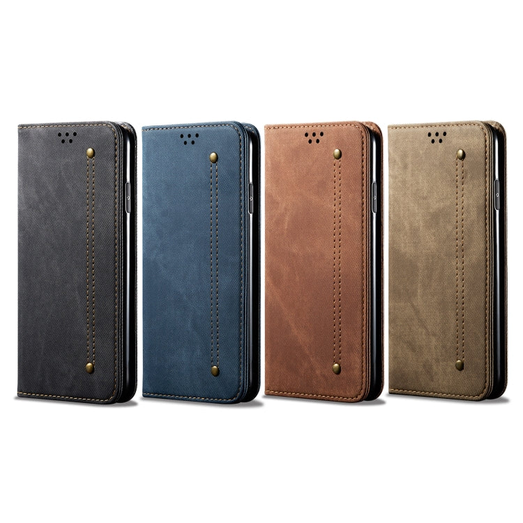 For Huawei Nova 10 4G Denim Texture Casual Style Horizontal Flip Leather Case(Brown) - Mobile Accessories by buy2fix | Online Shopping UK | buy2fix