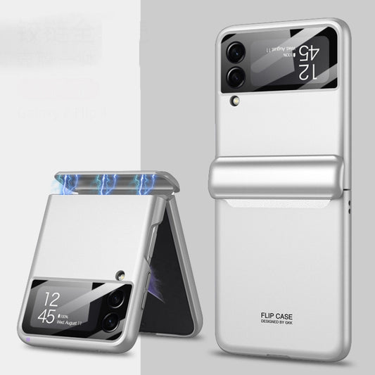 For Samsung Galaxy Z Flip4 GKK Magnetic Fold All-inclusive Protective Phone Case(Silver) - Galaxy Z Flip4 5G Cases by GKK | Online Shopping UK | buy2fix