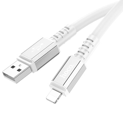hoco X85 2.4A USB to 8 Pin Strength Charging Data Cable，Length：1m(White) - Normal Style Cable by hoco | Online Shopping UK | buy2fix