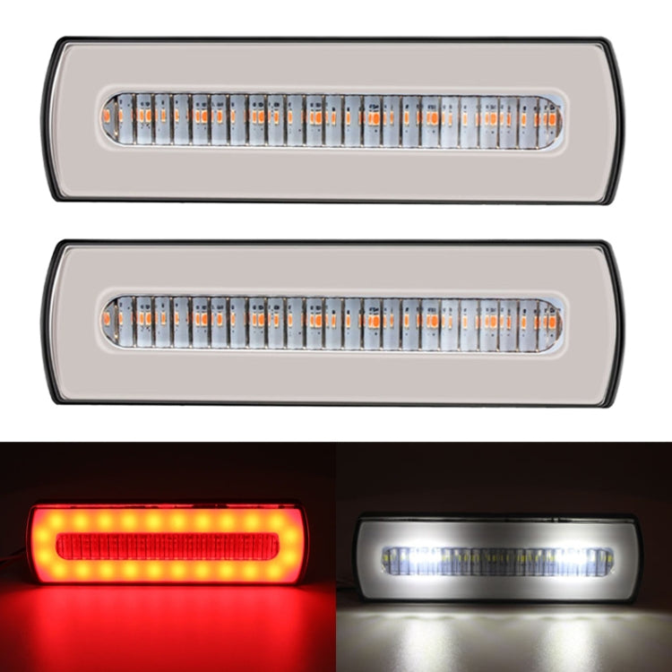 2 PCS Truck modified 40LED Two-color Running Water Turn Signal Light(Red White) - In Car by buy2fix | Online Shopping UK | buy2fix