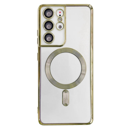 For Samsung Galaxy S22+ 5G Electroplated Frame MagSafe Magnetic Phone Case(Gold) - Galaxy S22+ 5G Cases by buy2fix | Online Shopping UK | buy2fix