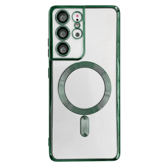 For Samsung Galaxy S22+ 5G Electroplated Frame MagSafe Magnetic Phone Case(Dark Green) - Galaxy S22+ 5G Cases by buy2fix | Online Shopping UK | buy2fix