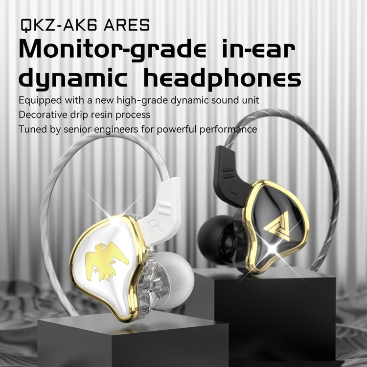 QKZ AK6-Ares Sports In-ear HIFI Wired Control Earphone with Mic(Black) - In Ear Wired Earphone by QKZ | Online Shopping UK | buy2fix