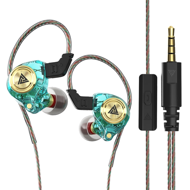 QKZ AK3 FiLe In-ear Subwoofer Wire-controlled Earphone with Mic(Cyan) - In Ear Wired Earphone by QKZ | Online Shopping UK | buy2fix