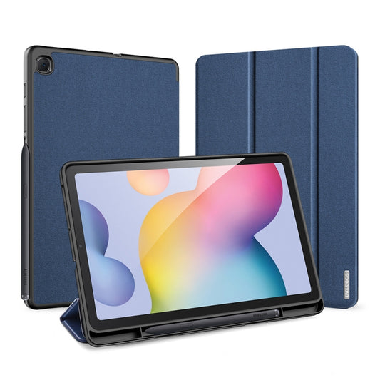 For Galaxy Tab S6 Lite 10.4 inch DUX DUCIS Domo Series Horizontal Flip Magnetic PU Leather Case with Three-folding Holder & Pen Slot(Blue) - Samsung Accessories by DUX DUCIS | Online Shopping UK | buy2fix