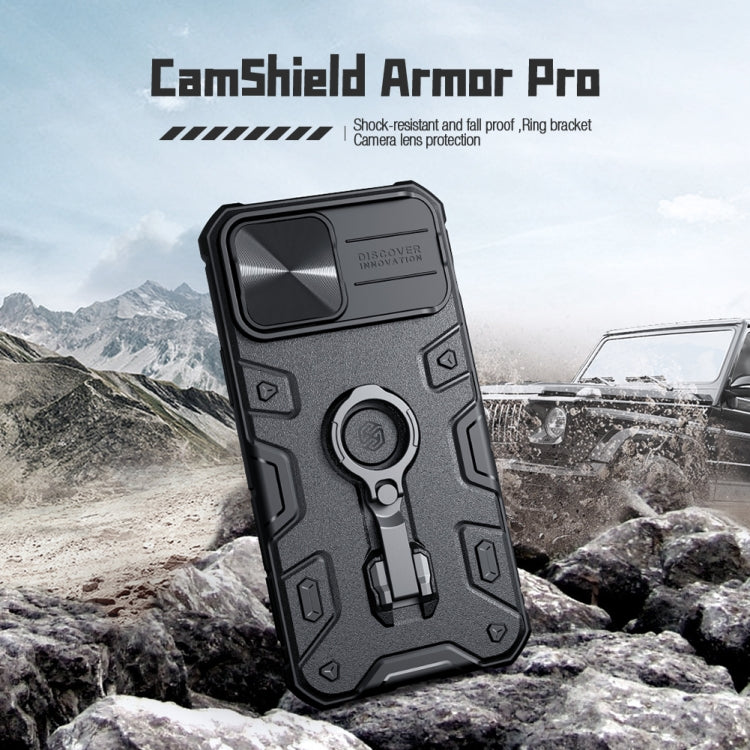 For iPhone 13 Pro Max NILLKIN CamShield Armor Pro Phone Case with Ring Holder (Black) - iPhone 13 Pro Max Cases by NILLKIN | Online Shopping UK | buy2fix