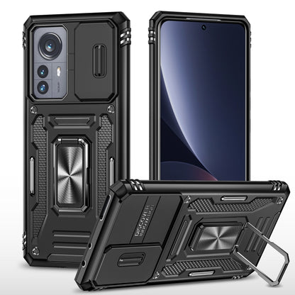 For Xiaomi 12 Pro Armor PC + TPU Camera Shield Phone Case(Black) - Xiaomi Accessories by buy2fix | Online Shopping UK | buy2fix