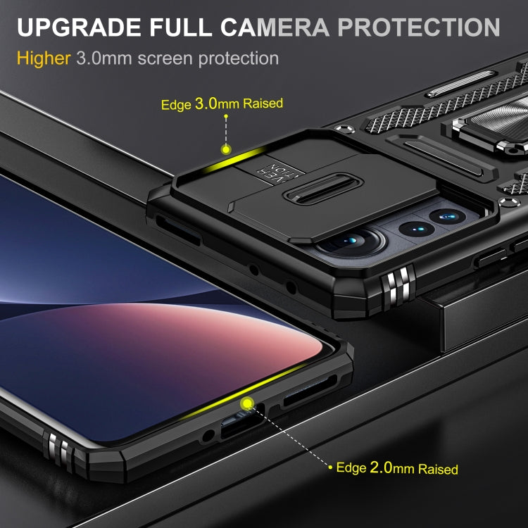 For Xiaomi 12 Pro Armor PC + TPU Camera Shield Phone Case(Black) - Xiaomi Accessories by buy2fix | Online Shopping UK | buy2fix