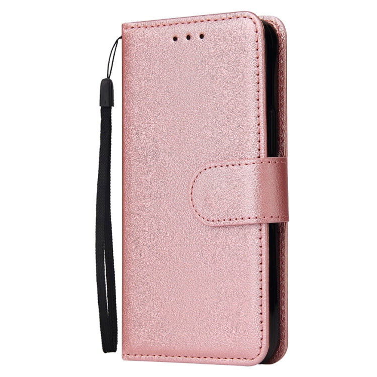 For iPhone 14 Multifunctional Horizontal Flip Leather Case with Three Card Slot (Rose Gold) - Apple Accessories by buy2fix | Online Shopping UK | buy2fix