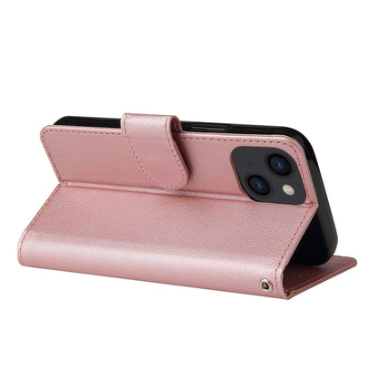 For iPhone 14 Multifunctional Horizontal Flip Leather Case with Three Card Slot (Rose Gold) - Apple Accessories by buy2fix | Online Shopping UK | buy2fix