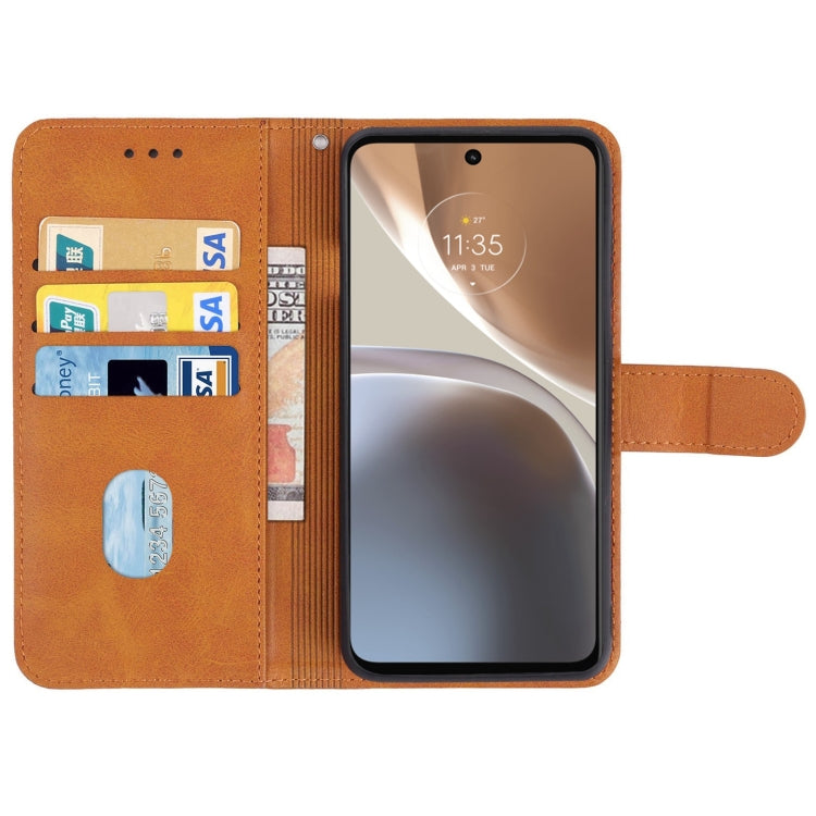 For Motorola Moto G32 Leather Phone Case(Brown) - Motorola Cases by buy2fix | Online Shopping UK | buy2fix