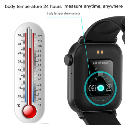 ZW27 1.81 inch TFT Screen Smart Watch Support Body Temperature / Heart Rate Monitoring(Blue) - Smart Wear by buy2fix | Online Shopping UK | buy2fix