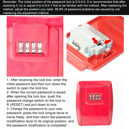 G12 Nail Free Installation Password Key Storage Box(Red) - Security by buy2fix | Online Shopping UK | buy2fix