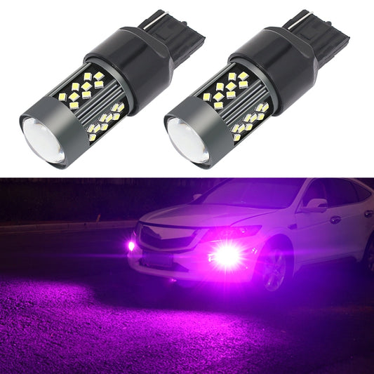 1 Pair 7440 12V 7W Continuous Car LED Fog Light(Purple Light) - In Car by buy2fix | Online Shopping UK | buy2fix