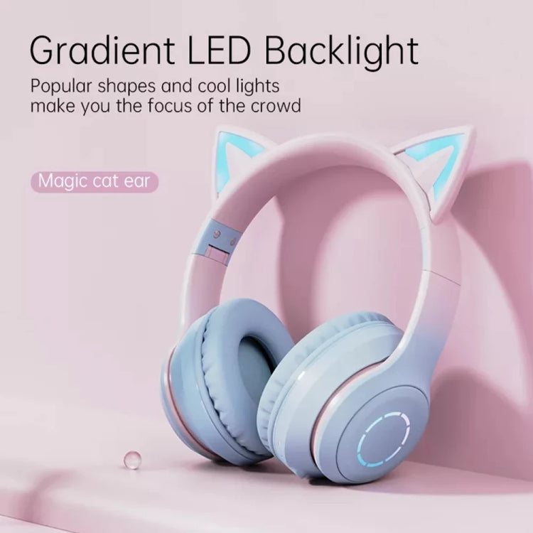 BT029C RGB Dual Modes Cat Ear Wireless Bluetooth Headphone(Purple) - Apple Accessories by buy2fix | Online Shopping UK | buy2fix
