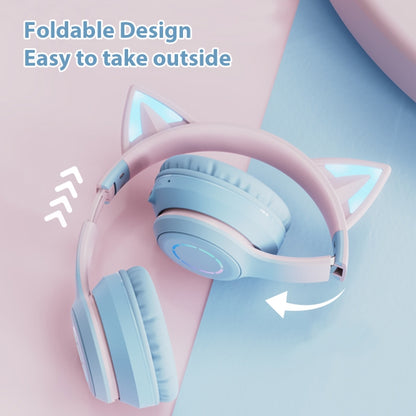 BT029C RGB Dual Modes Cat Ear Wireless Bluetooth Headphone(Pink) - Apple Accessories by buy2fix | Online Shopping UK | buy2fix