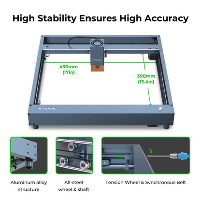 XTOOL D1 Pro-20W High Accuracy DIY Laser Engraving & Cutting Machine + Rotary Attachment + Raiser Kit, Plug Type:UK Plug(Golden Red) - DIY Engraving Machines by XTOOL | Online Shopping UK | buy2fix