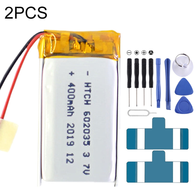 2pcs 602035 400mAh Li-Polymer Battery Replacement - Others by buy2fix | Online Shopping UK | buy2fix