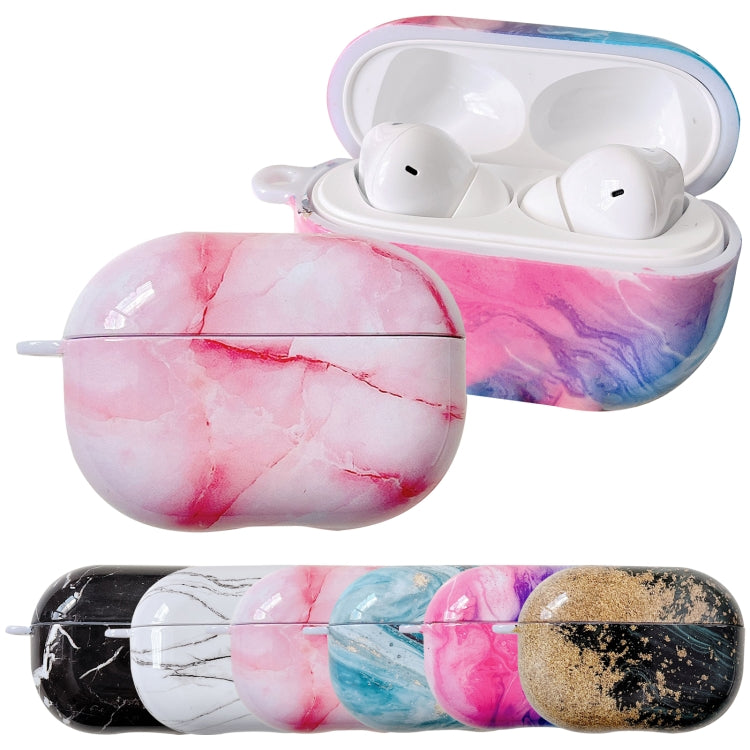 For Xiaomi Redmi Buds 4 Pro Marble Texture PC Glossy Earphone Protective Case(Black) - Xiaomi Earphone Case by buy2fix | Online Shopping UK | buy2fix