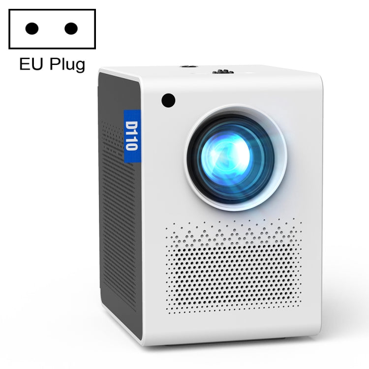 D110 180 ANSI Lumens Mini LED+LCD Smartphone Wireless Screen Mirroring Projector, Plug Type:EU Plug(White) - Consumer Electronics by buy2fix | Online Shopping UK | buy2fix