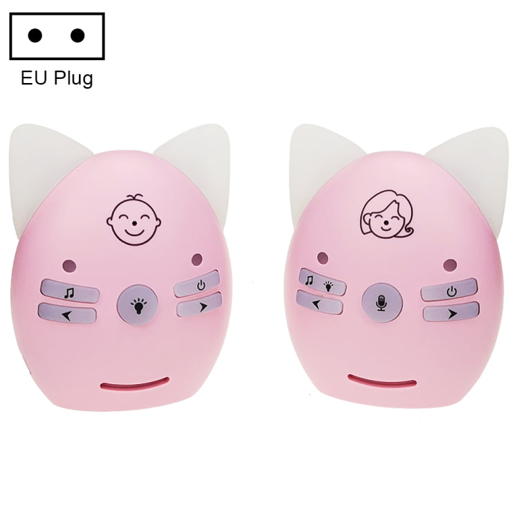 V30 Wireless Audio Baby Monitor Support Voice Monitoring + Intercom + Night Light without Battery, Plug Type:EU Plug(Pink) - Security by buy2fix | Online Shopping UK | buy2fix