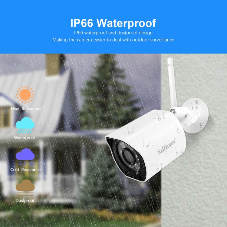 SriHome SH034 5.0MP Mini Dual 2.4 / 5G WiFi Outdoor Waterproof Video Surveillance Color Night Vision Security CCTV Cam, Plug Type:AU Plug(White) - Security by buy2fix | Online Shopping UK | buy2fix