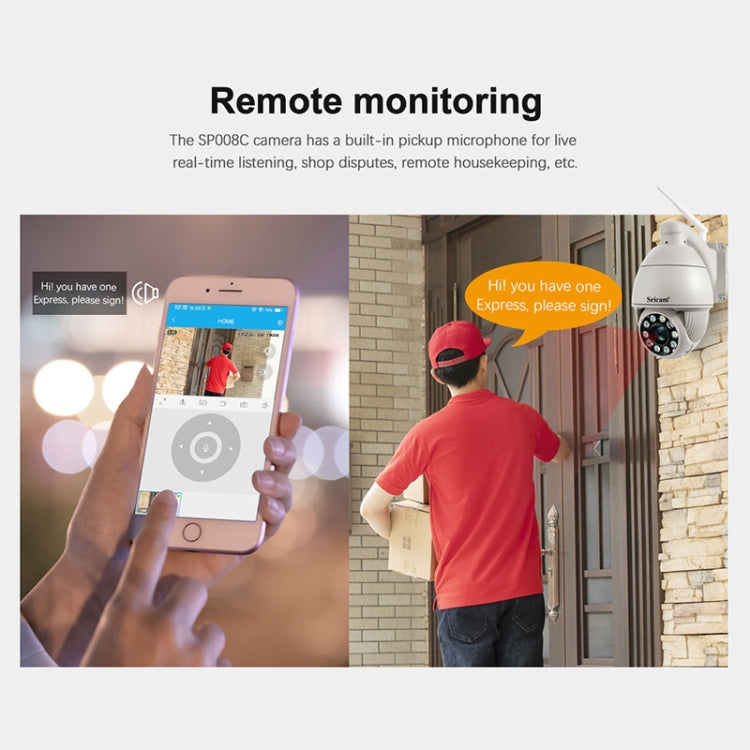 Sricam SP008C 5MP 10X Zoom IP66 Waterproof CCTV WiFi IP Camera Monitor, Plug Type:UK Plug(White) - Security by Sricam | Online Shopping UK | buy2fix