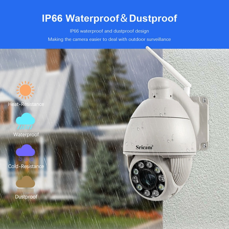 Sricam SP008C 5MP 10X Zoom IP66 Waterproof CCTV WiFi IP Camera Monitor, Plug Type:UK Plug(White) - Security by Sricam | Online Shopping UK | buy2fix